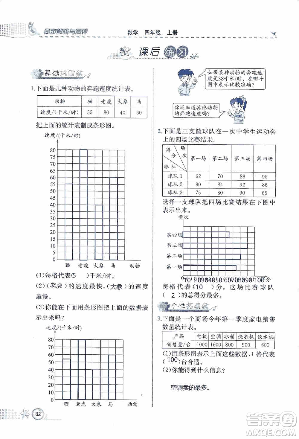 云南科技出版社2019創(chuàng)新成功學習同步導學同步解析與測評數(shù)學四年級上冊人教版答案