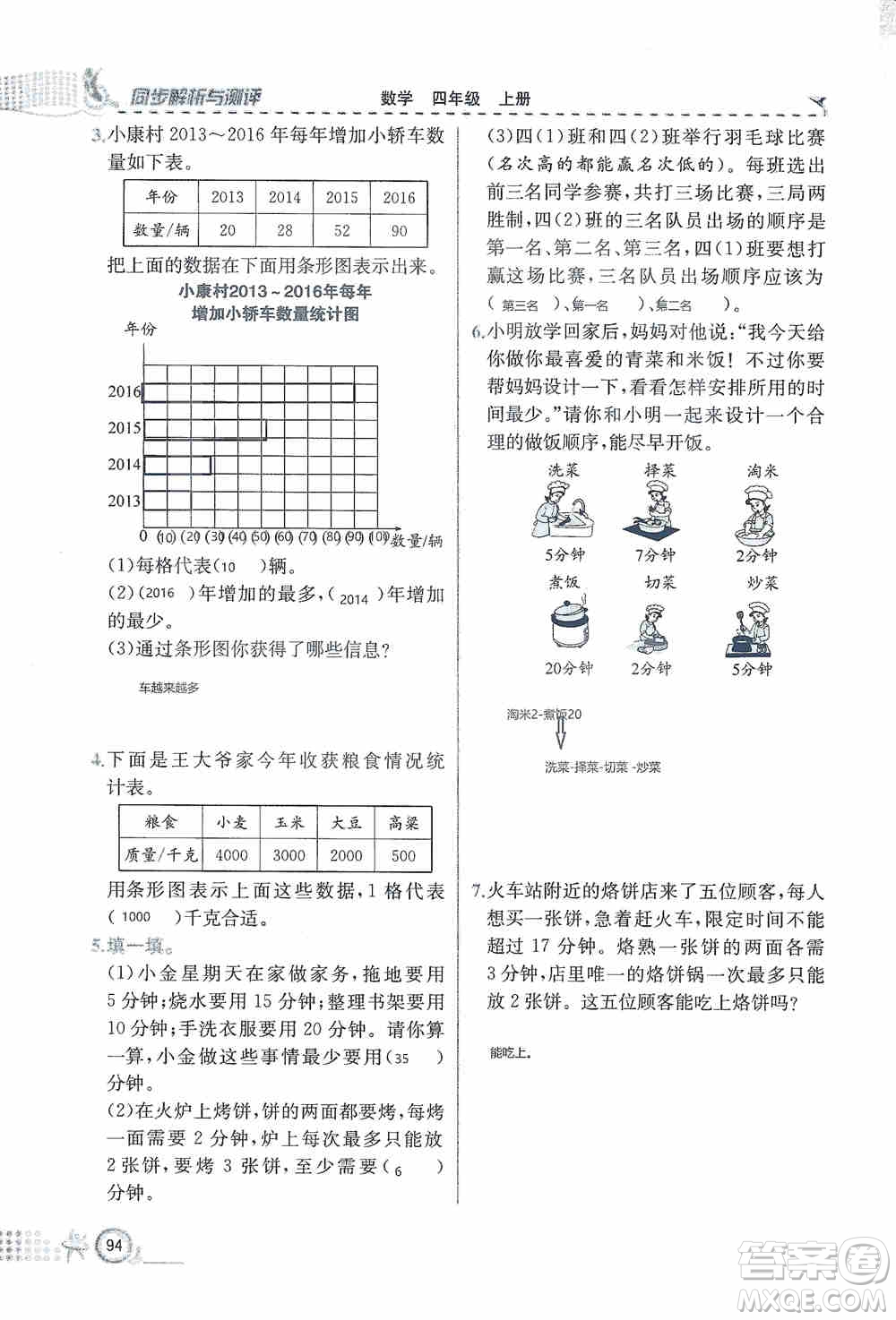 云南科技出版社2019創(chuàng)新成功學習同步導學同步解析與測評數(shù)學四年級上冊人教版答案