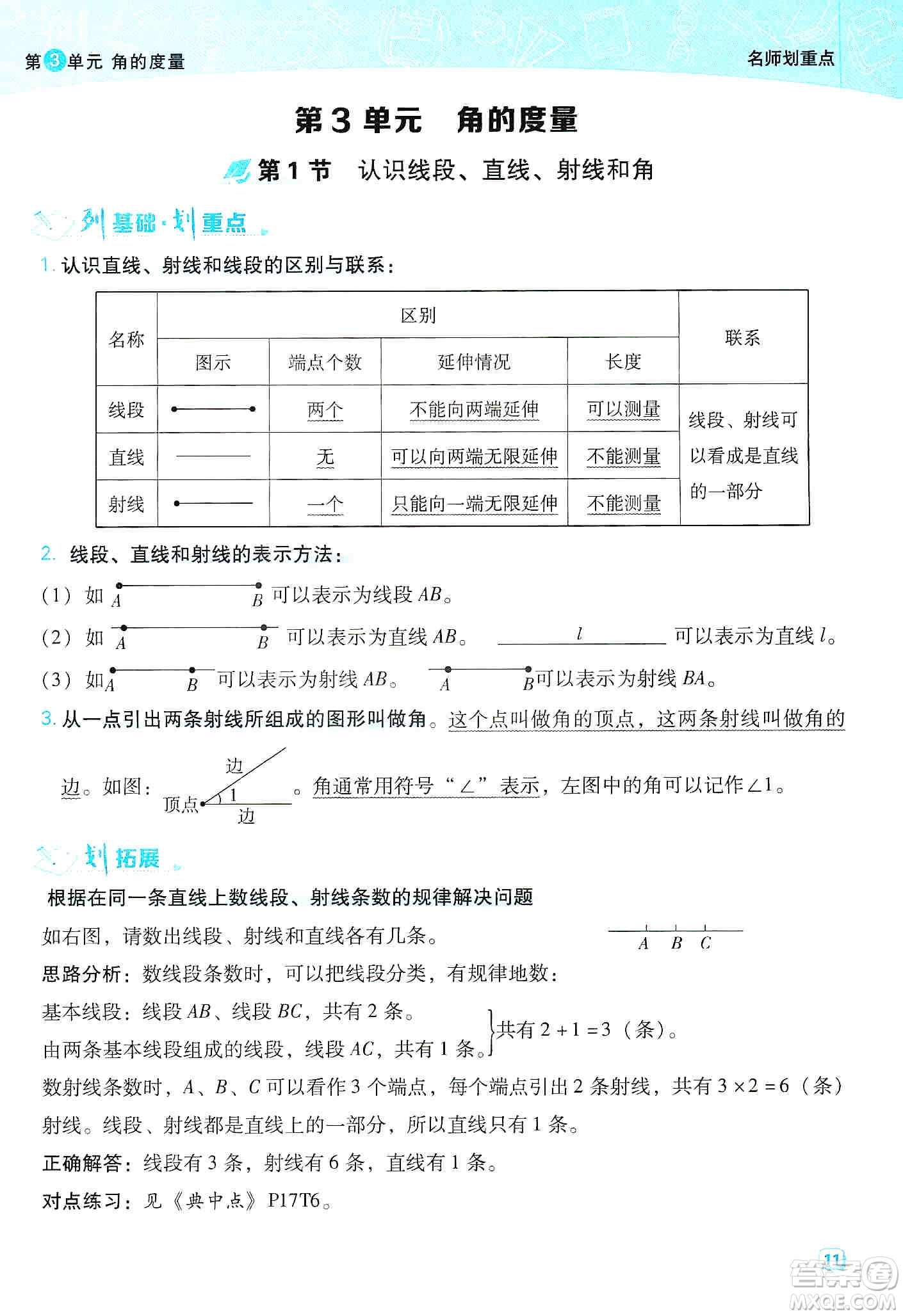 2019典中點名師劃重點四年級數(shù)學上冊人教版答案