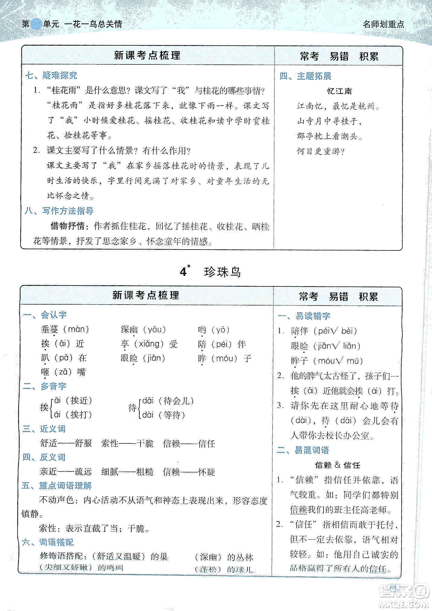 2019典中點(diǎn)名師劃重點(diǎn)五年級(jí)語文上冊(cè)人教版答案