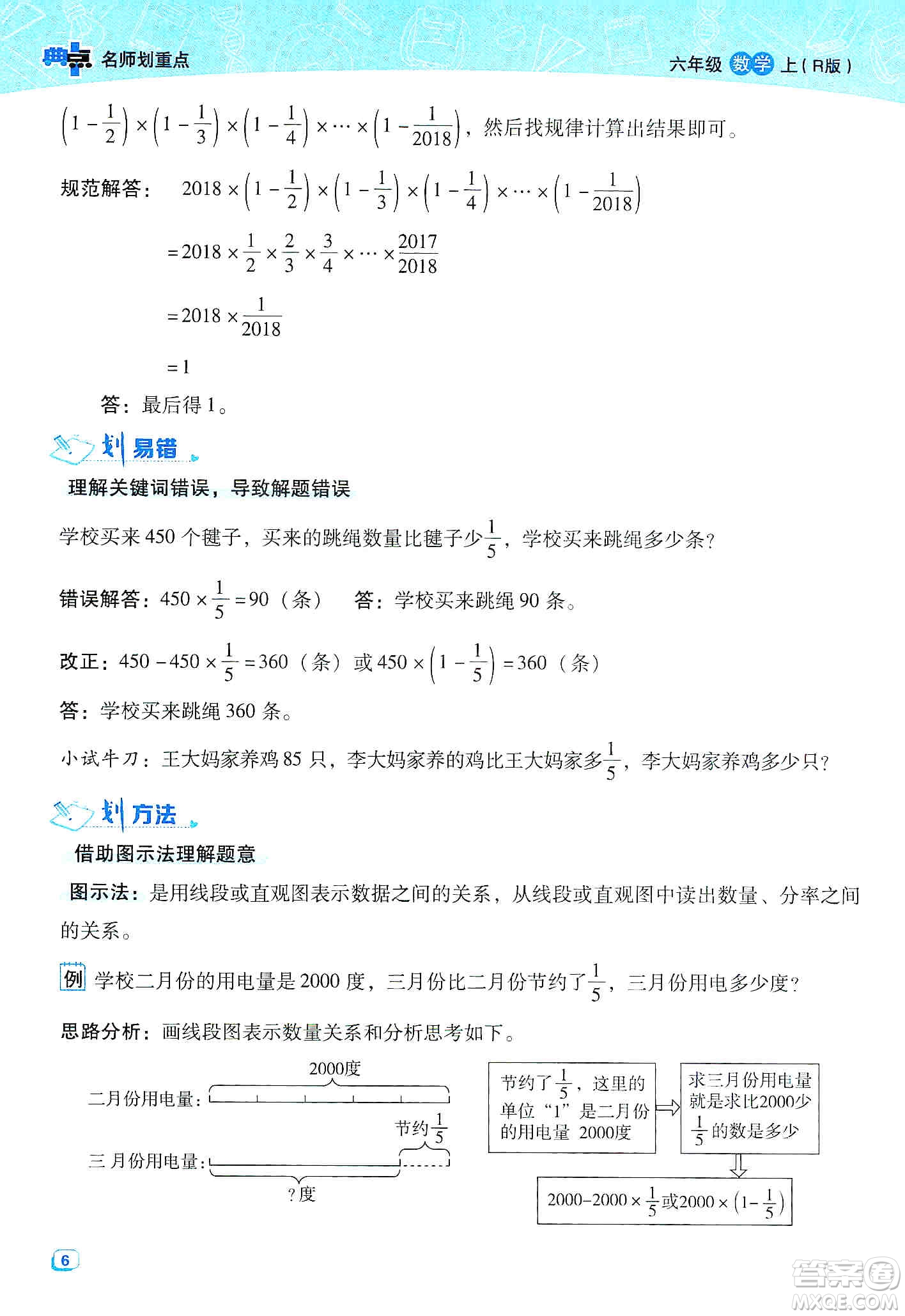 2019典中點(diǎn)名師劃重點(diǎn)六年級數(shù)學(xué)上冊人教版答案