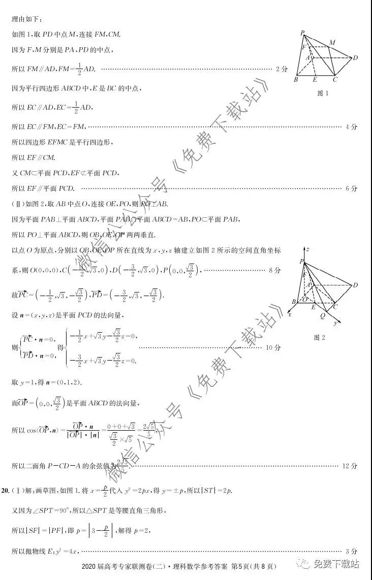 2020屆高考專家聯(lián)測卷二理科數(shù)學(xué)試題及答案