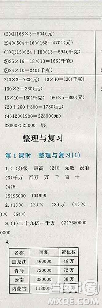 2019年小學(xué)同步考優(yōu)化設(shè)計(jì)小超人作業(yè)本四年級(jí)數(shù)學(xué)上冊(cè)北師版答案