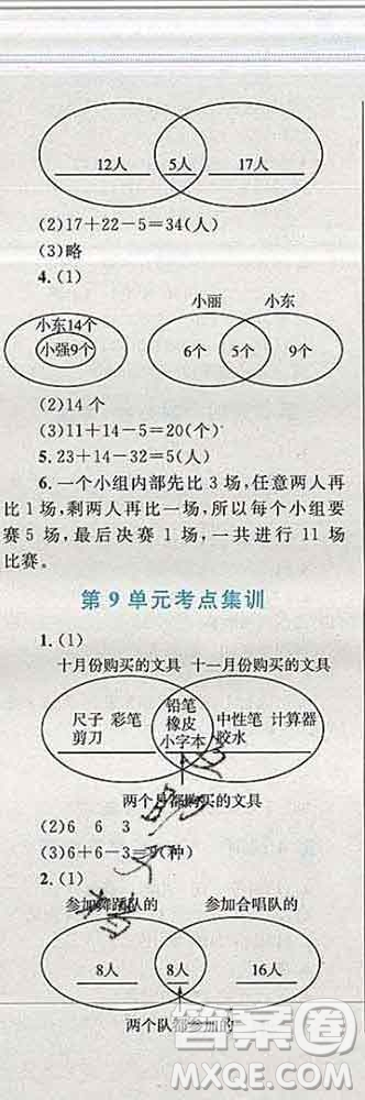 2019年小學(xué)同步考優(yōu)化設(shè)計小超人作業(yè)本三年級數(shù)學(xué)上冊人教版答案