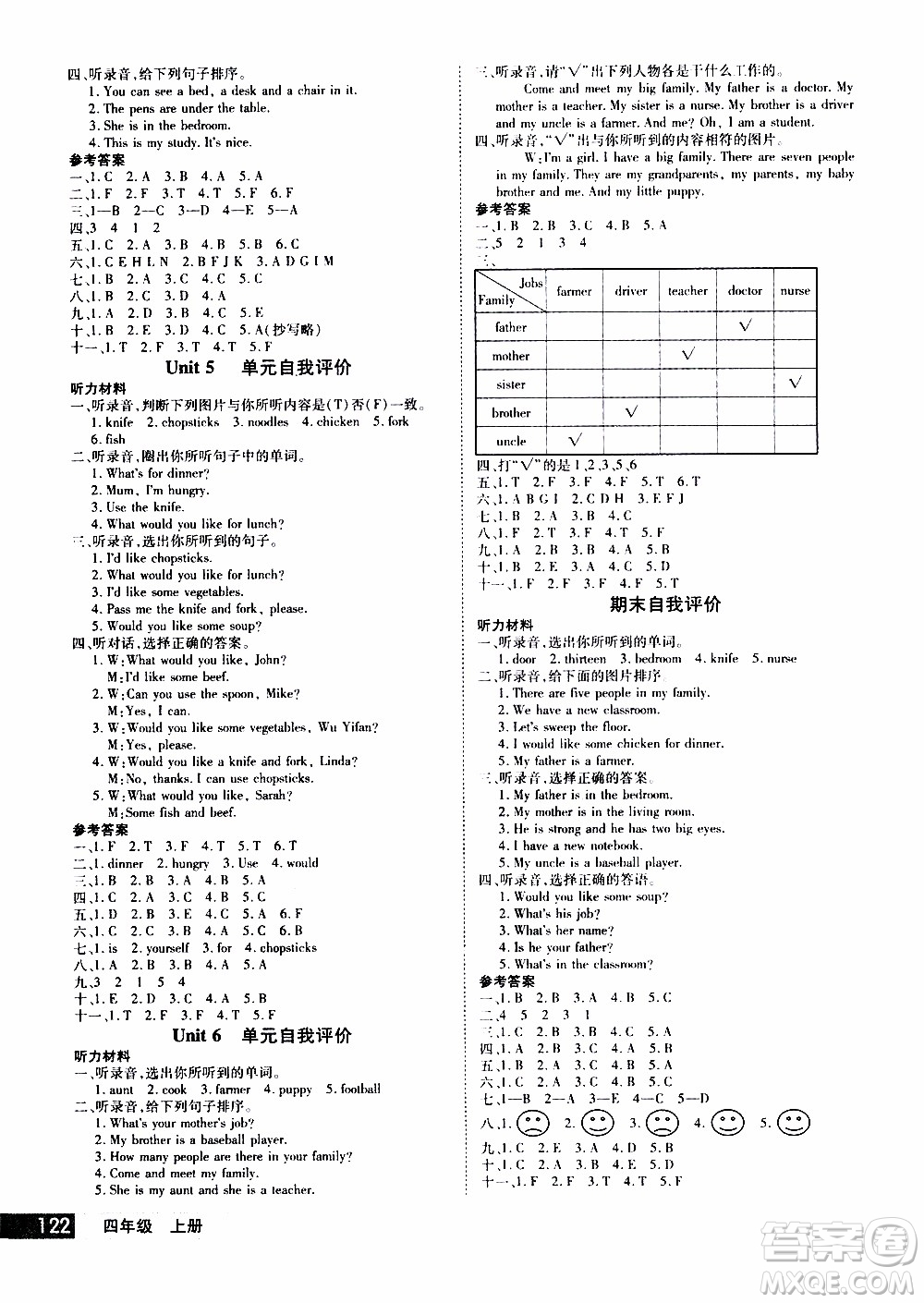 2019年學海樂園英語四年級上冊RJ人教版參考答案