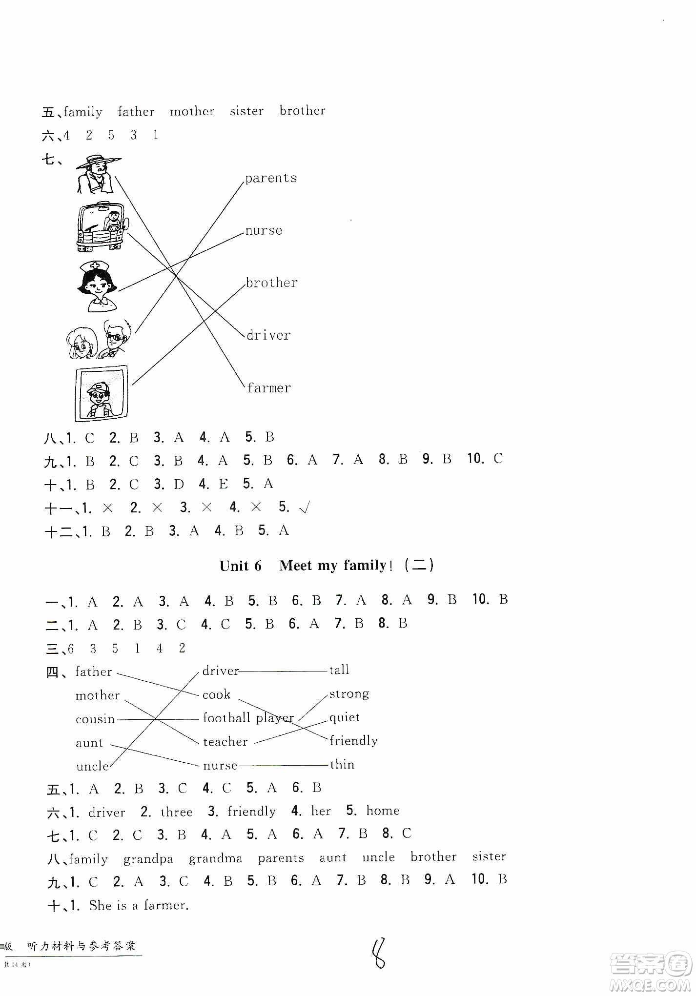 浙江工商大學(xué)出版社2019一卷一練單元同步測(cè)試卷四年級(jí)英語(yǔ)上冊(cè)人教PEP版答案