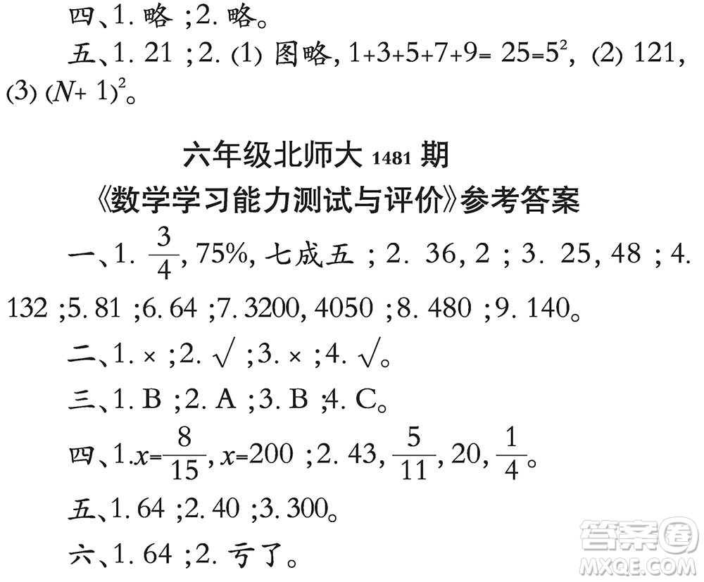 2019小學(xué)生數(shù)學(xué)報(bào)六年級(jí)上學(xué)期第1481期答案