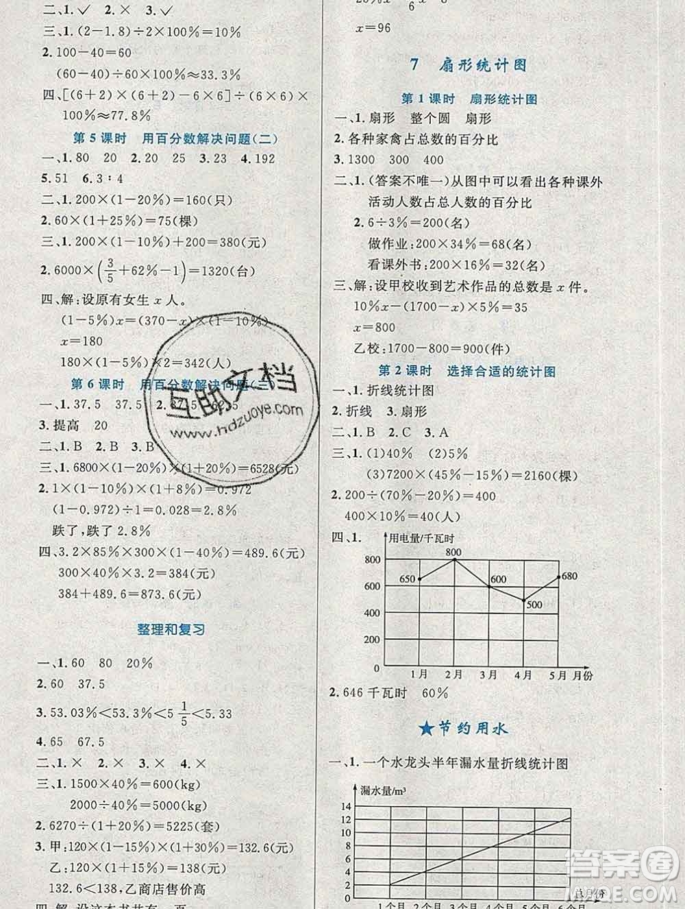 2019年秋新版小學(xué)同步測控優(yōu)化設(shè)計六年級數(shù)學(xué)上冊人教增強(qiáng)版陜西專版答案