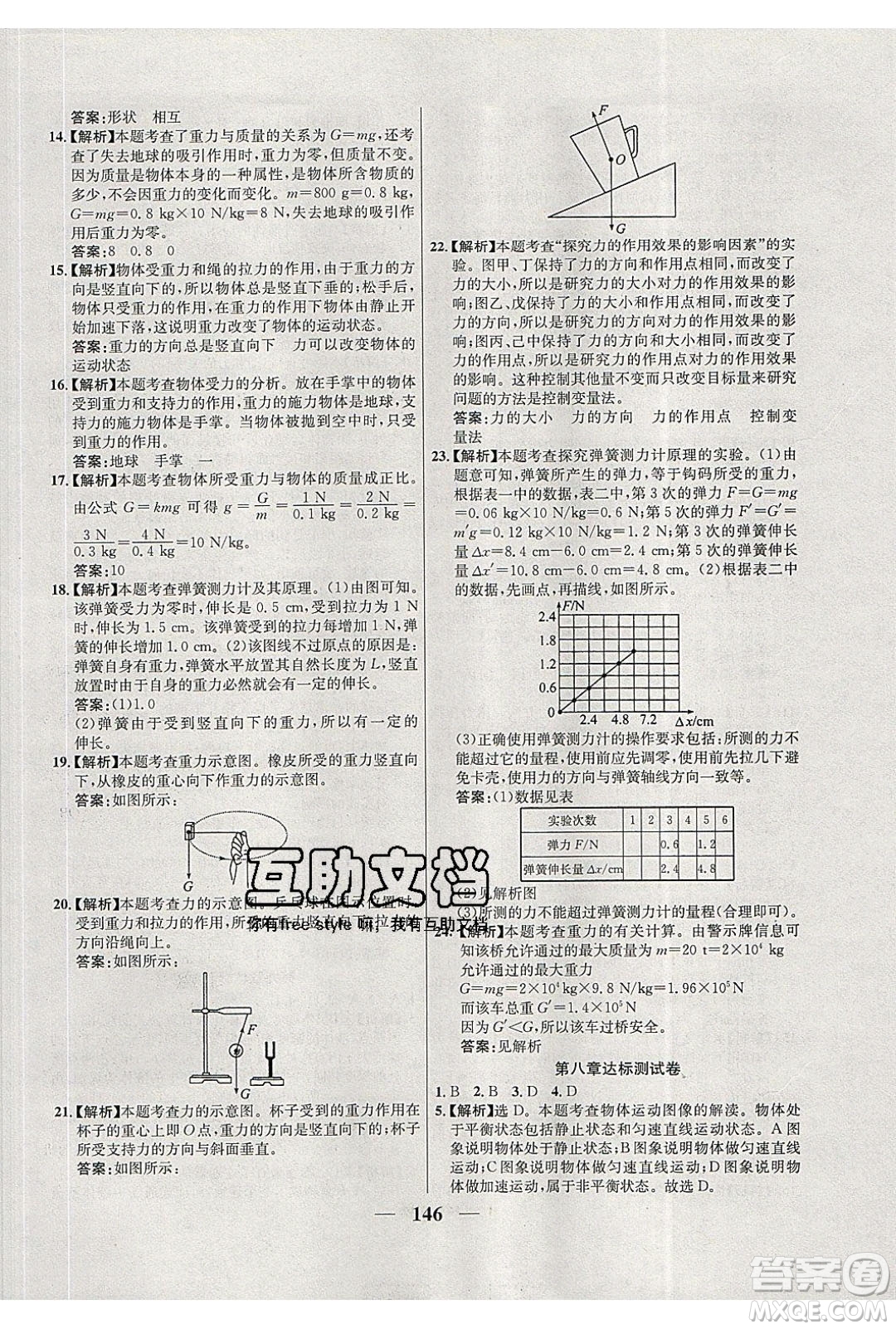 吉林教育出版社2020學(xué)霸刷題王八年級物理下冊人教版答案