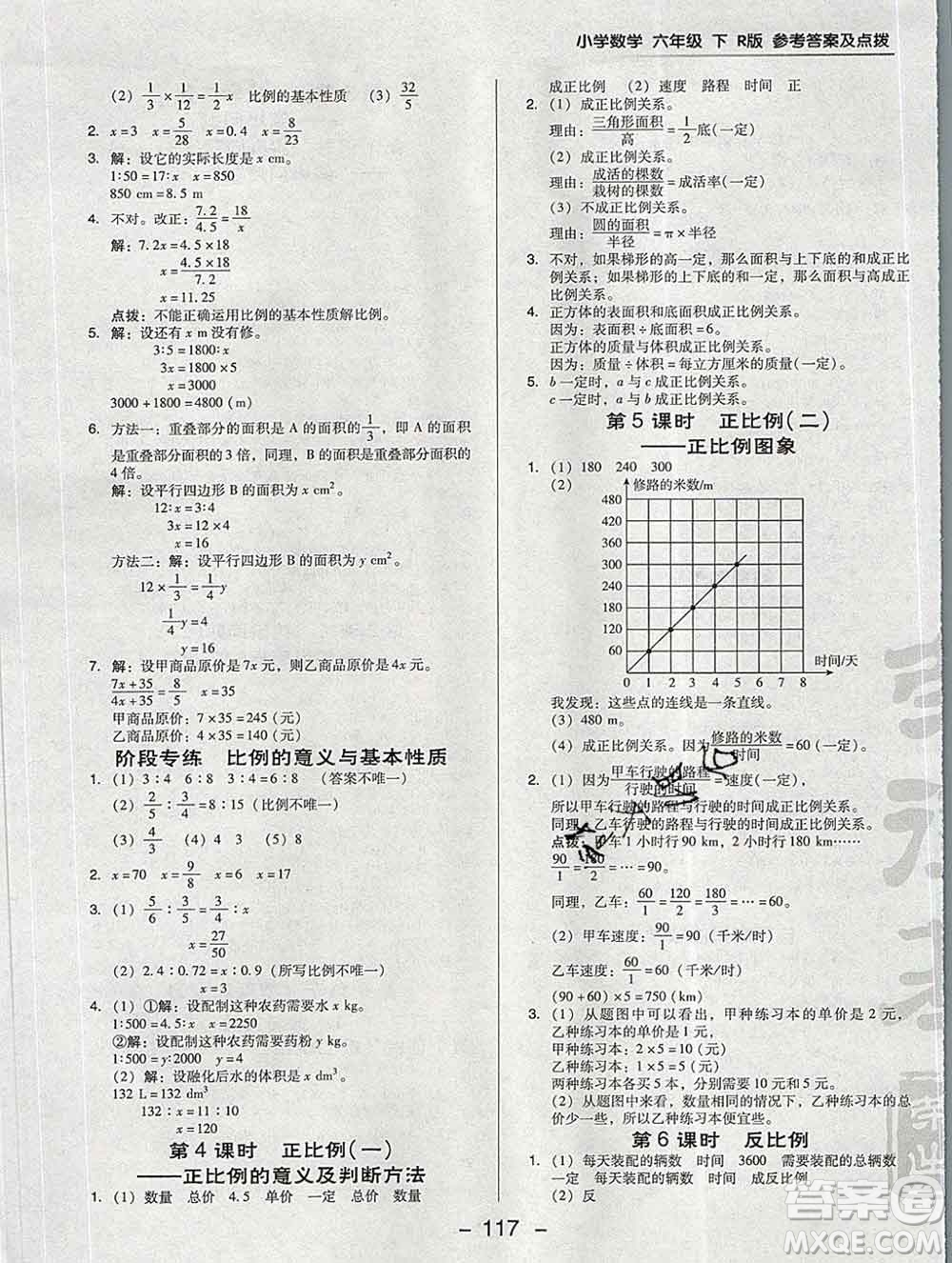 2020綜合應(yīng)用創(chuàng)新題典中點(diǎn)六年級(jí)數(shù)學(xué)下冊人教版答案