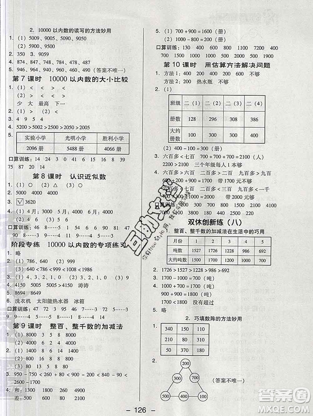 2020綜合應(yīng)用創(chuàng)新題典中點(diǎn)二年級數(shù)學(xué)下冊人教版答案