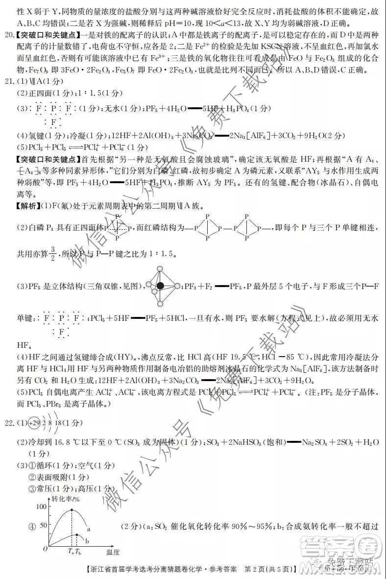 浙江省2020年新高考猜題卷化學(xué)試題及答案