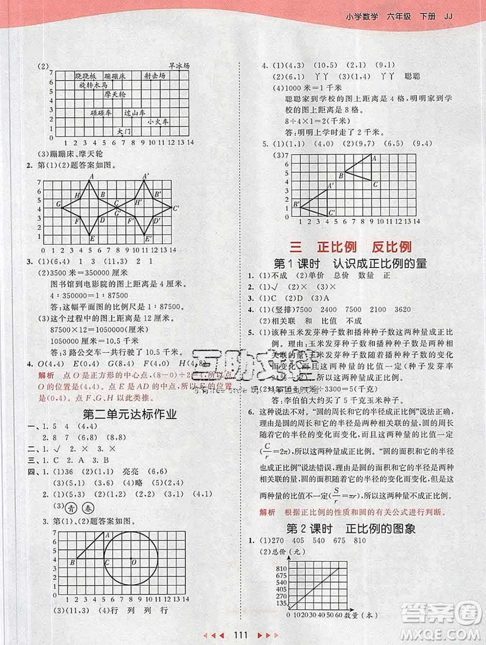 2020年春小兒郎53天天練六年級數(shù)學(xué)下冊冀教版參考答案