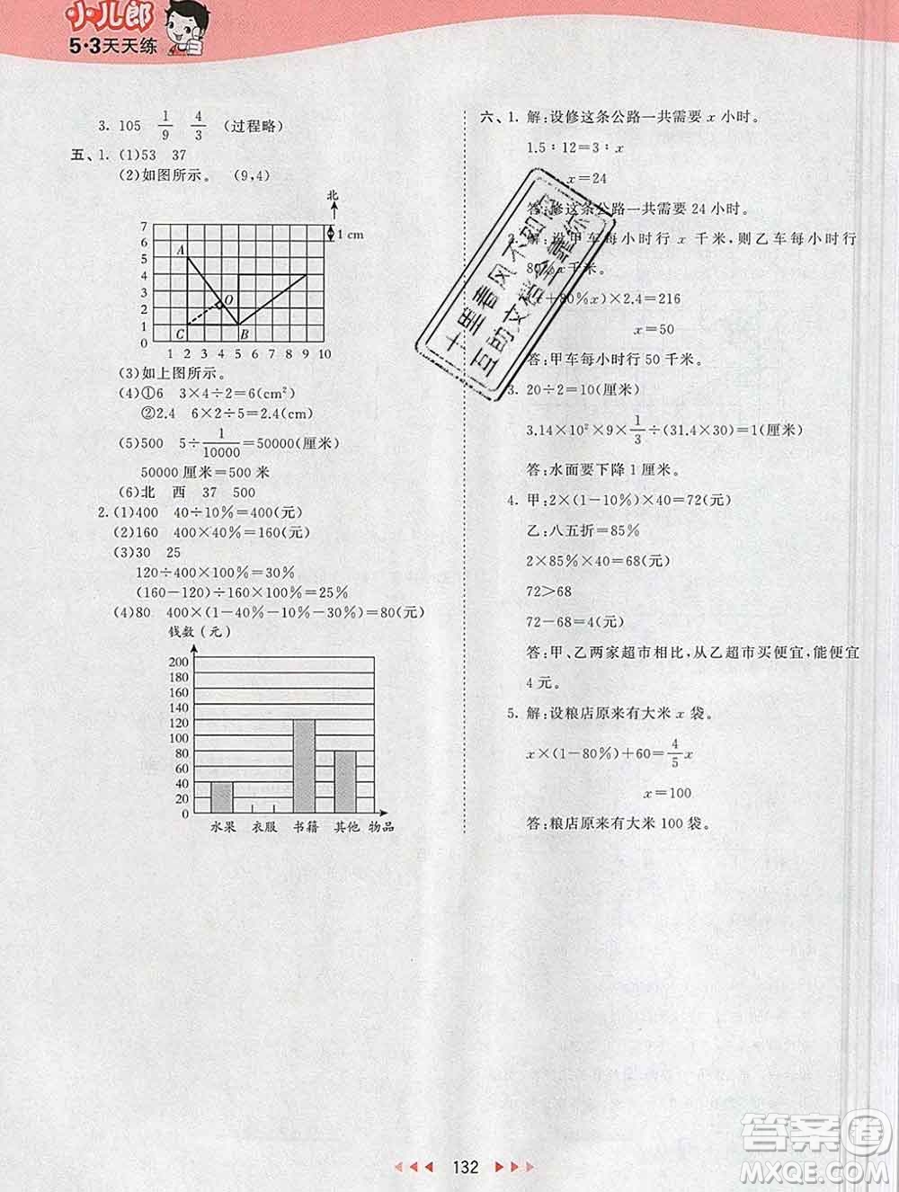 2020年春小兒郎53天天練六年級數(shù)學(xué)下冊冀教版參考答案