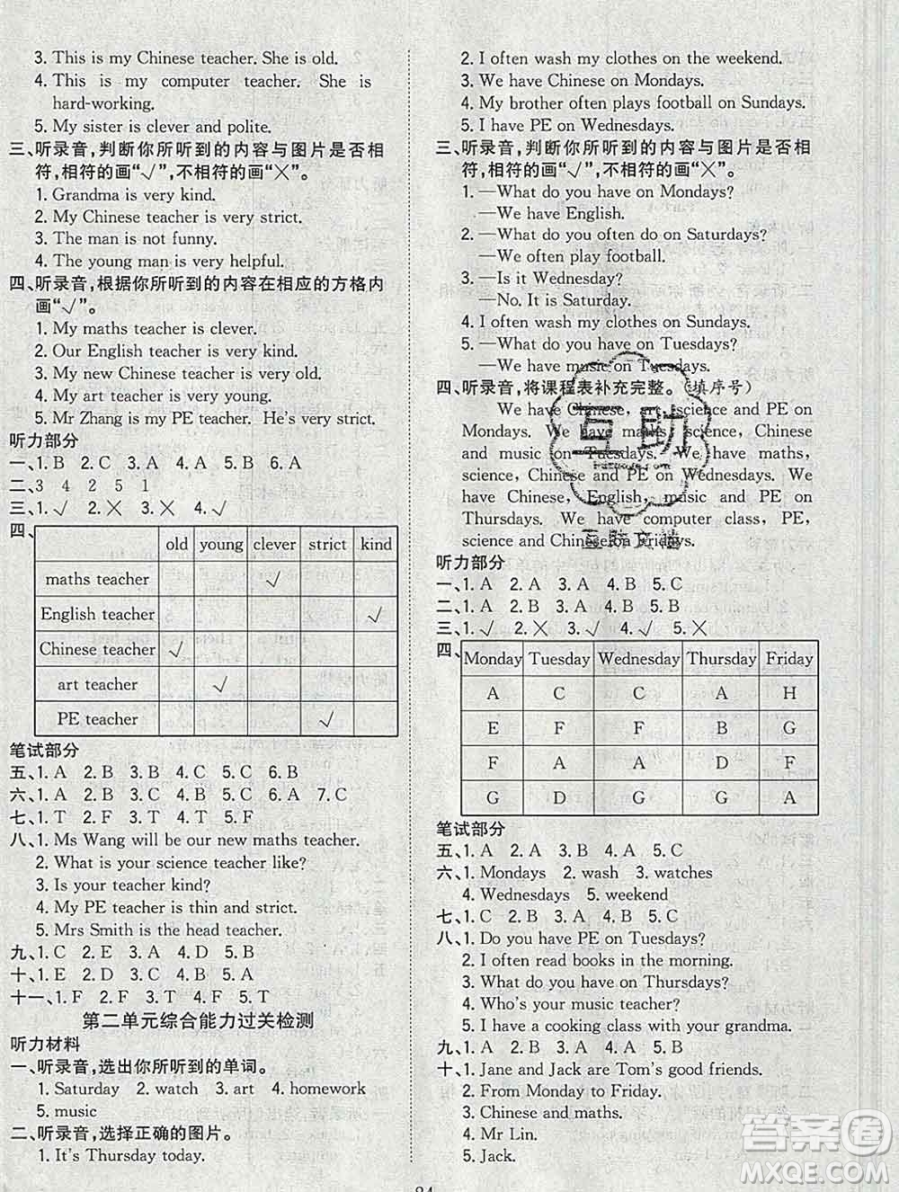 浙江大學(xué)出版社2019課時(shí)特訓(xùn)優(yōu)化作業(yè)本五年級(jí)英語上冊(cè)人教版答案