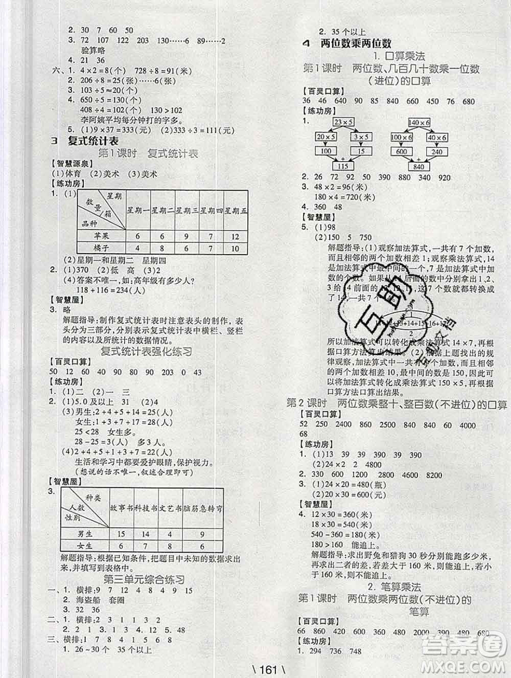 開(kāi)明出版社2020春全品學(xué)練考三年級(jí)數(shù)學(xué)下冊(cè)人教版答案