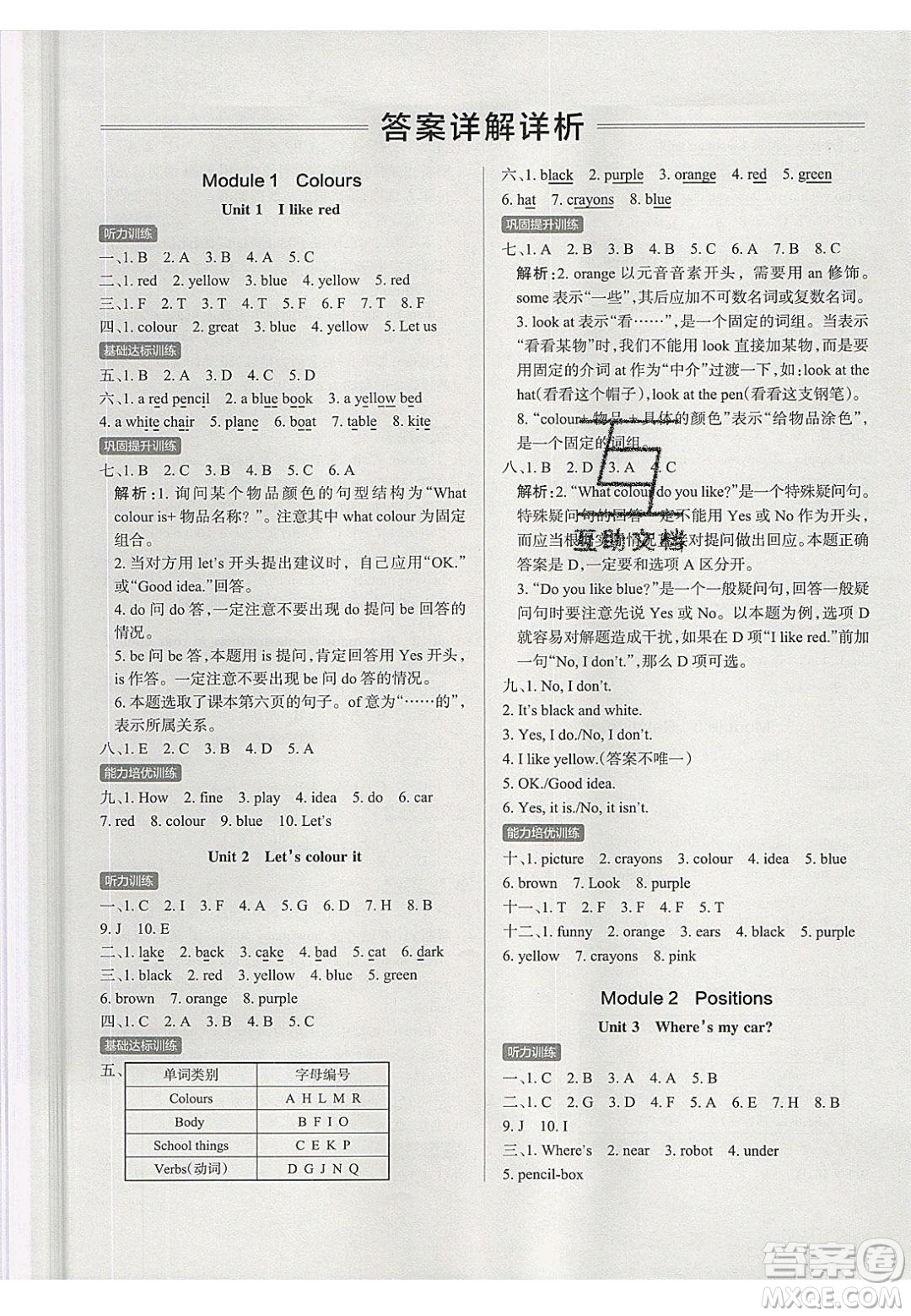 2020年PASS小學學霸作業(yè)本三年級英語下冊JK版廣州專版答案