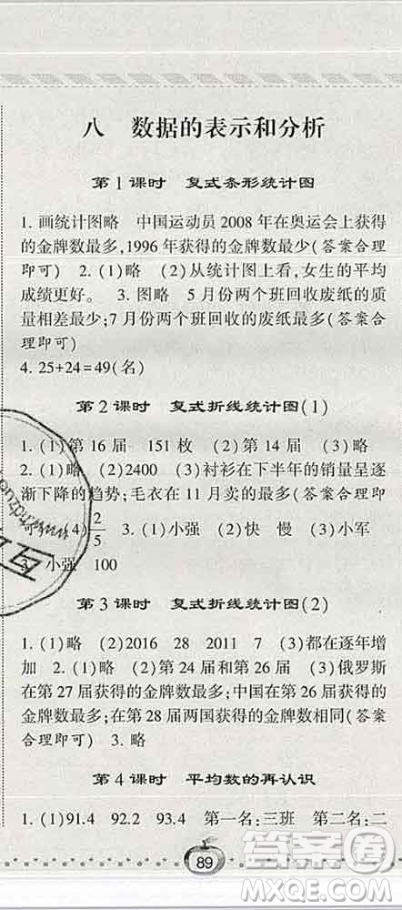 寧夏人民教育出版社2020春經(jīng)綸學(xué)典課時(shí)作業(yè)五年級數(shù)學(xué)下冊北師版答案