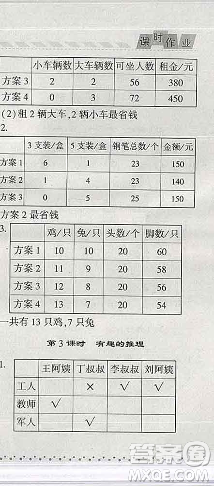 寧夏人民教育出版社2020春經(jīng)綸學(xué)典課時(shí)作業(yè)三年級(jí)數(shù)學(xué)下冊(cè)北師版答案