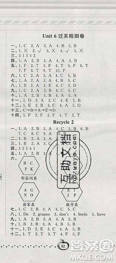 寧夏人民教育出版社2020春經(jīng)綸學(xué)典課時作業(yè)三年級英語下冊人教版答案