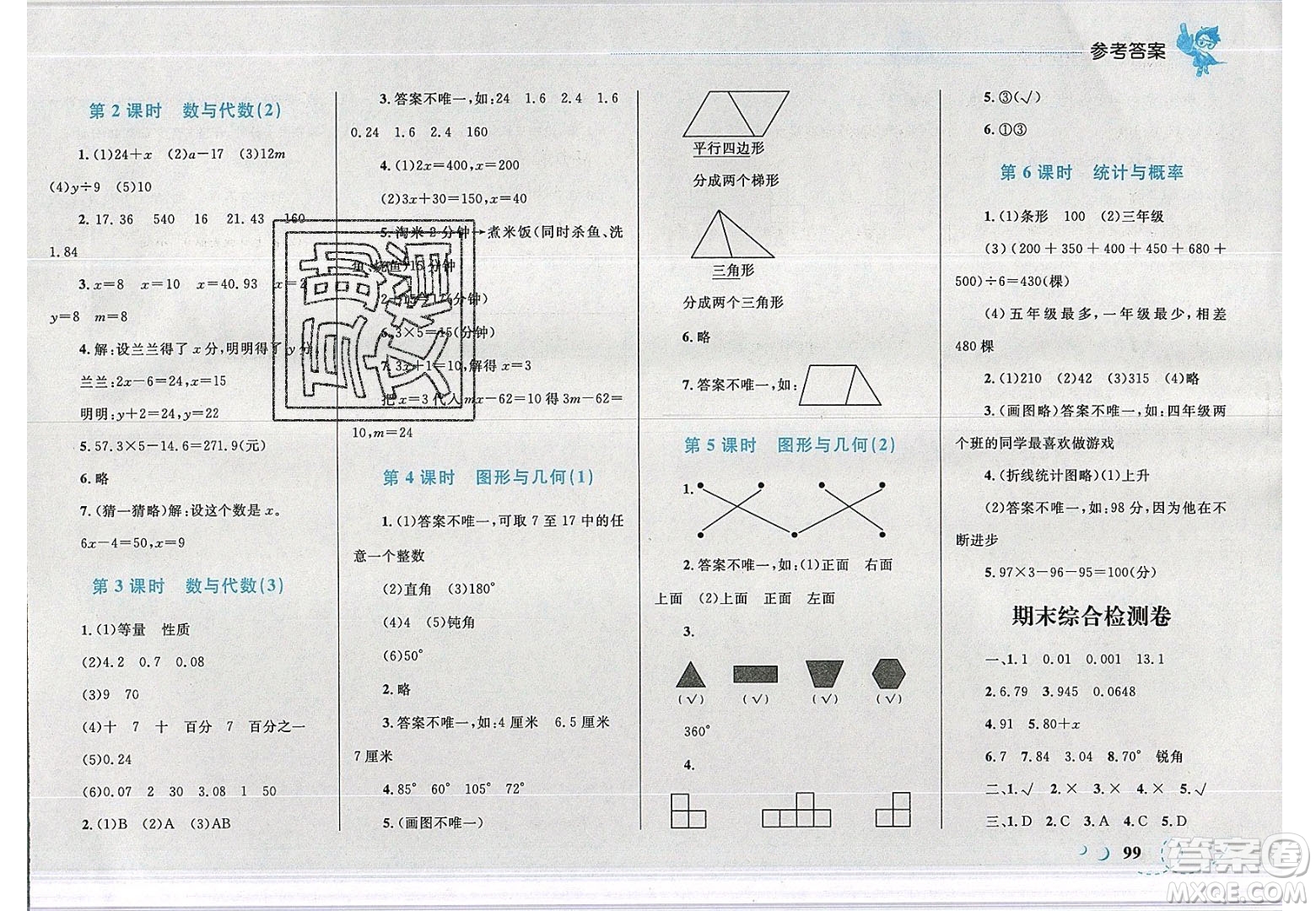 志鴻優(yōu)化系列叢書2020春小學學考優(yōu)化設計小超人作業(yè)本數(shù)學四年級下冊北師大版答案