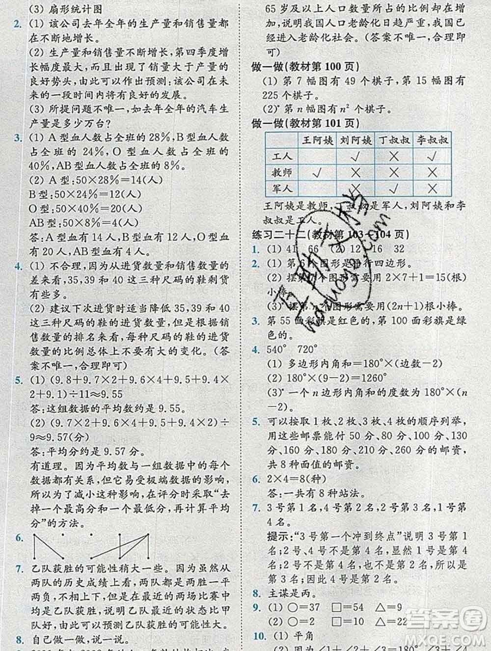 2020春全易通小學數(shù)學六年級下冊人教版河北專版答案