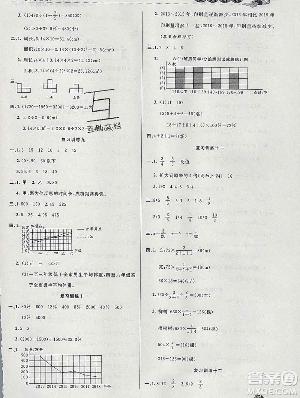 2020年品至教育假期復(fù)習(xí)計(jì)劃寒假銜接六年級(jí)數(shù)學(xué)北師版答案