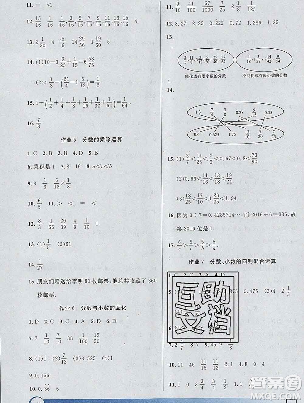 2020年鐘書金牌寒假作業(yè)導與練六年級數(shù)學上海專版答案