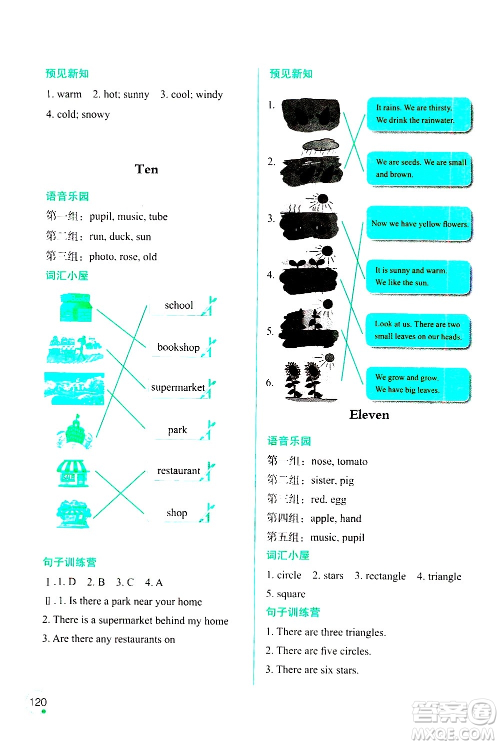 遼寧師范大學(xué)出版社2020年3年級起點(diǎn)寒假樂園四年級英語SY沈陽專版參考答案