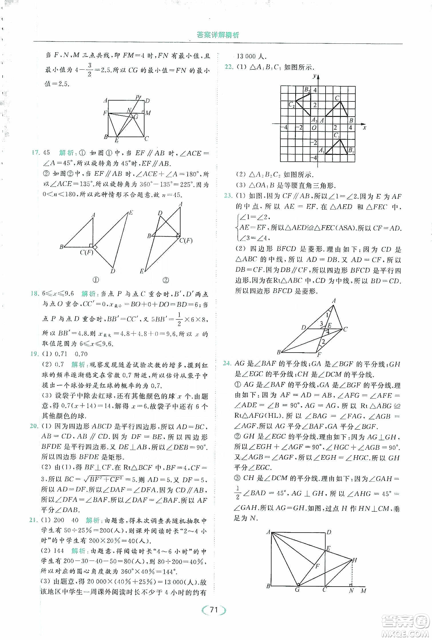 云南美術(shù)出版社2020亮點(diǎn)給力提優(yōu)課時(shí)作業(yè)本八年級(jí)下冊(cè)數(shù)學(xué)新課標(biāo)江蘇版答案