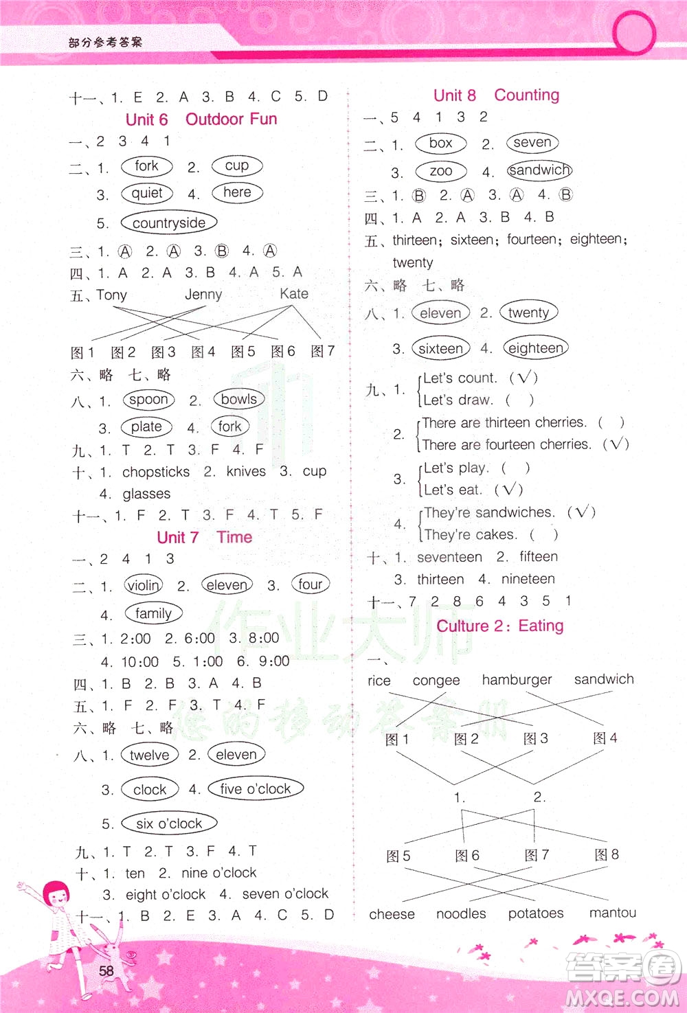 2020年新課程學(xué)習(xí)輔導(dǎo)英語三年級下冊廣東人民版參考答案