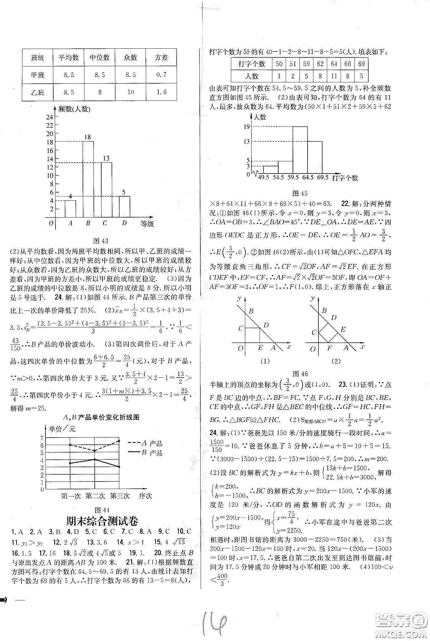 吉林人民出版社2020全科王同步課時(shí)練習(xí)八年級(jí)數(shù)學(xué)下冊(cè)新課標(biāo)人教版答案