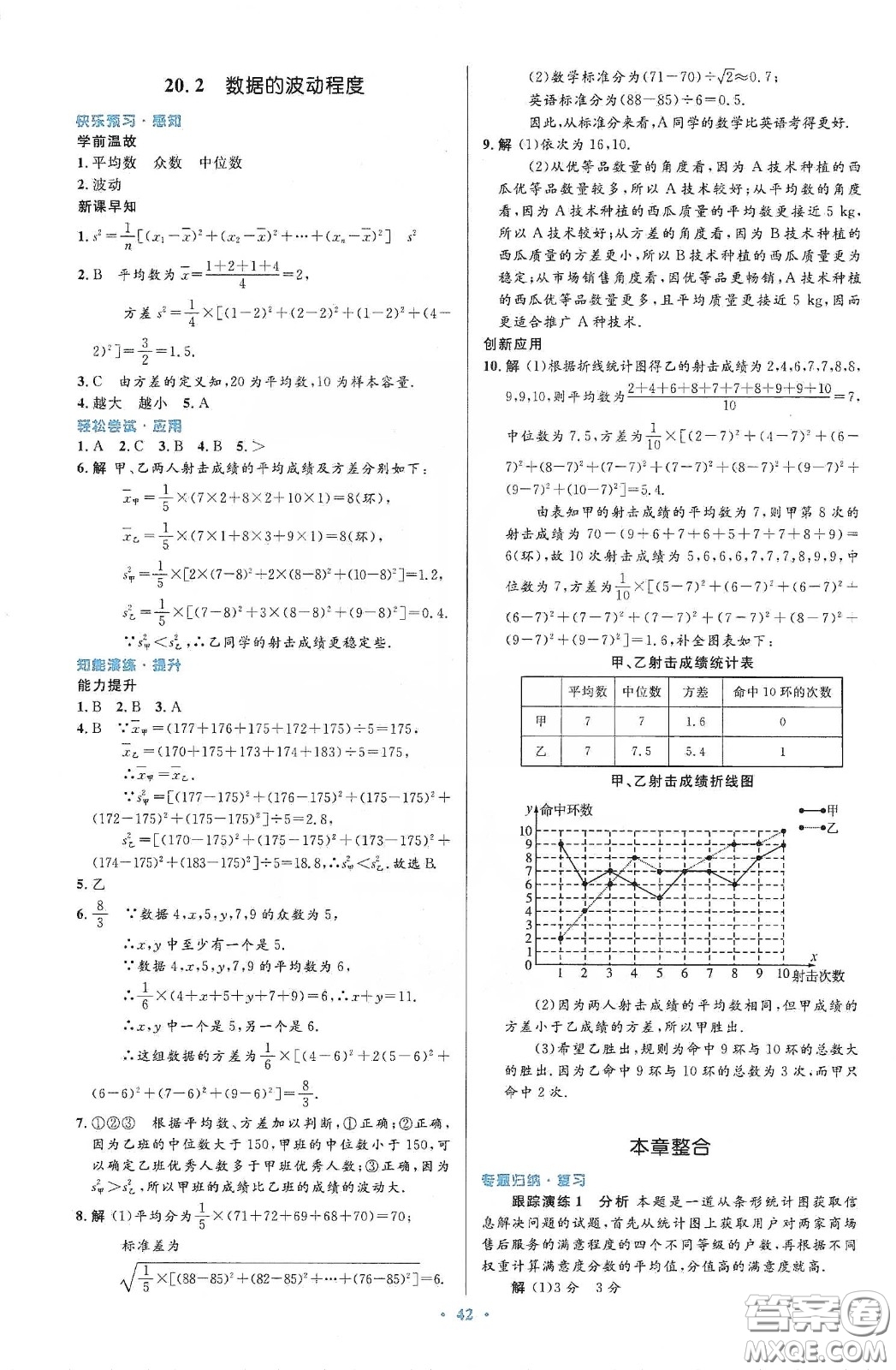 人民教育出版社2020初中同步測(cè)控優(yōu)化設(shè)計(jì)八年級(jí)數(shù)學(xué)下冊(cè)人教版答案