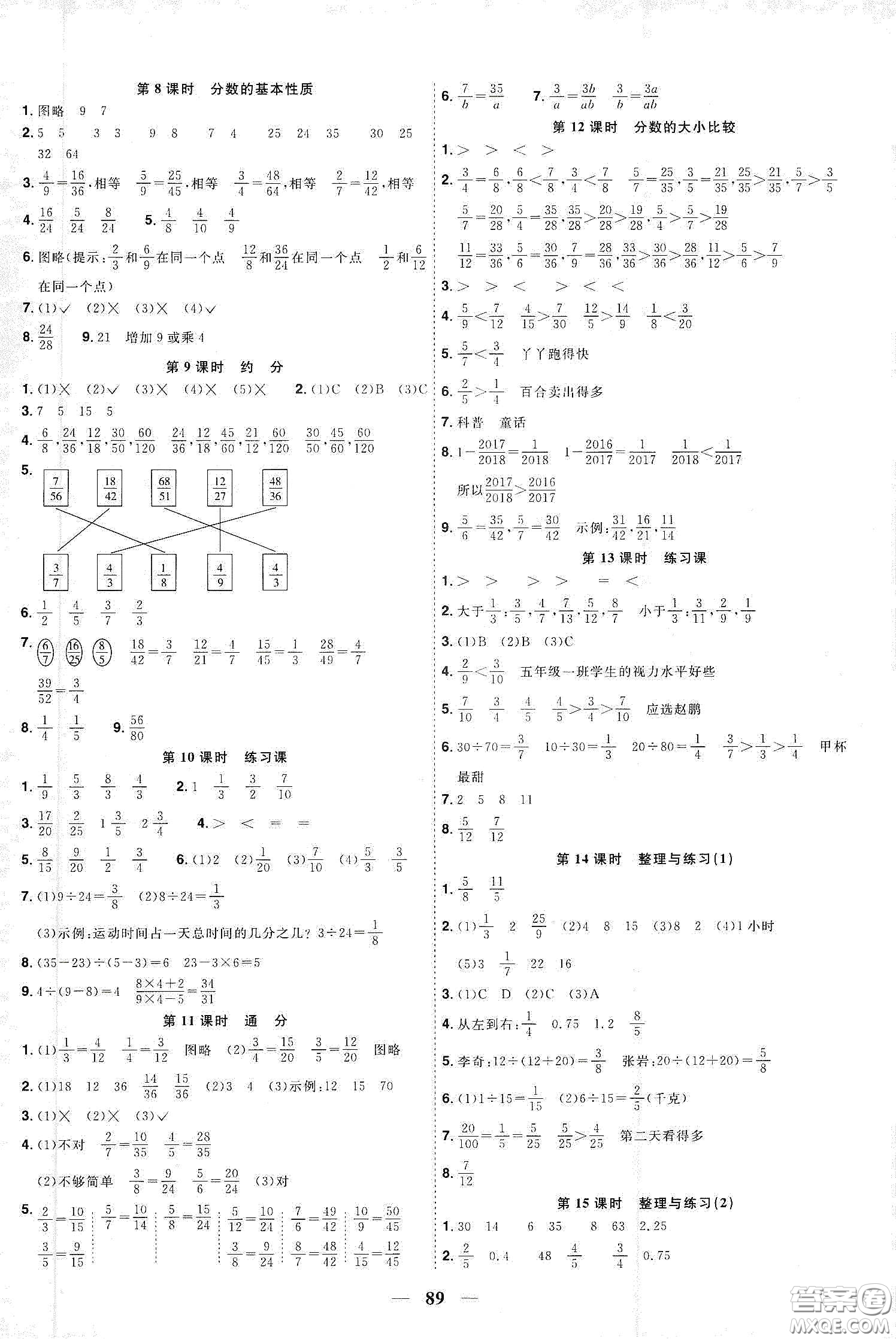 宇軒圖書(shū)2020春陽(yáng)光同學(xué)課時(shí)優(yōu)化作業(yè)五年級(jí)數(shù)學(xué)下冊(cè)蘇教版答案