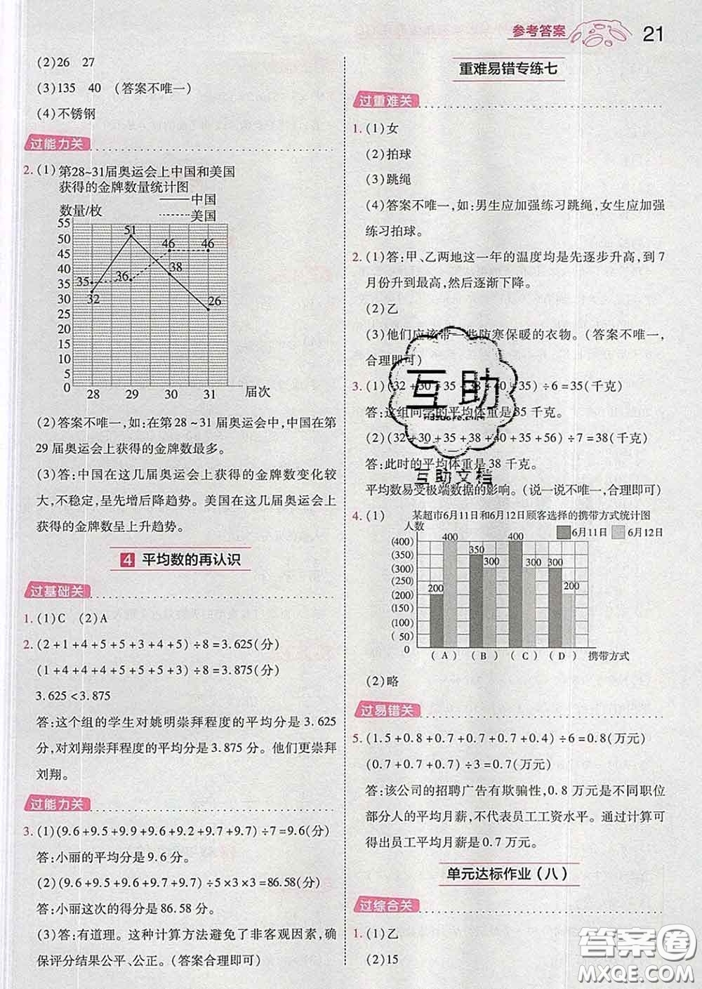 天星教育2020年一遍過小學(xué)數(shù)學(xué)五年級(jí)下冊(cè)北師版答案