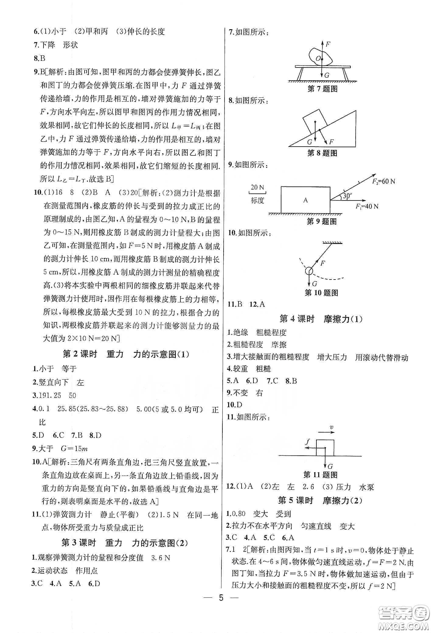 南京大學(xué)出版社2020提優(yōu)訓(xùn)練課課練八年級物理下冊課標(biāo)江蘇版答