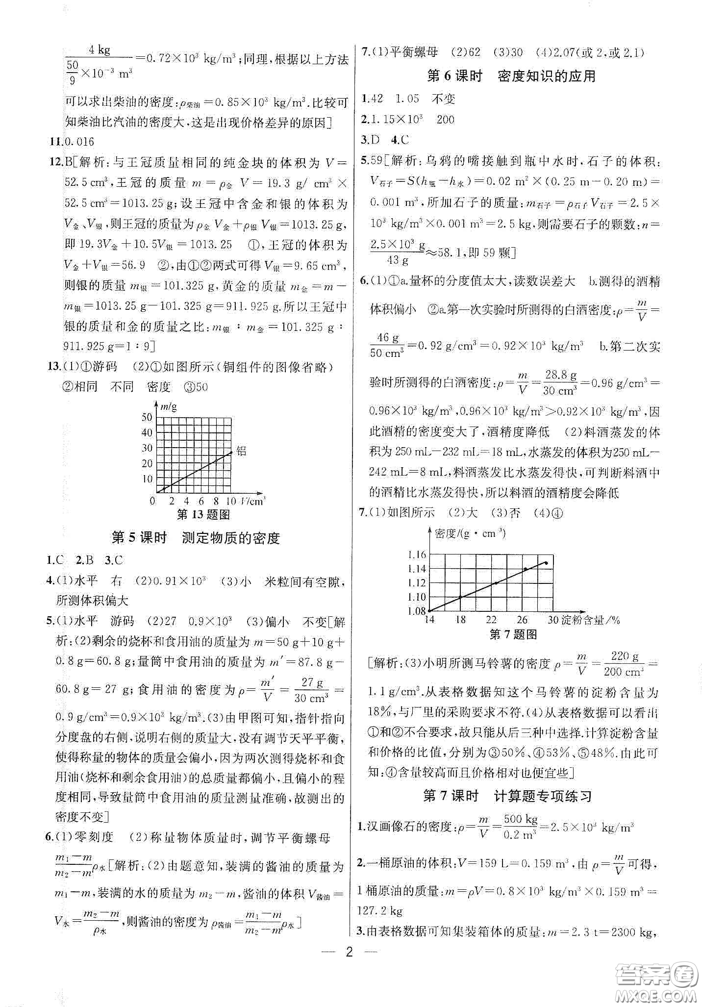 南京大學(xué)出版社2020提優(yōu)訓(xùn)練課課練八年級物理下冊課標(biāo)江蘇版答