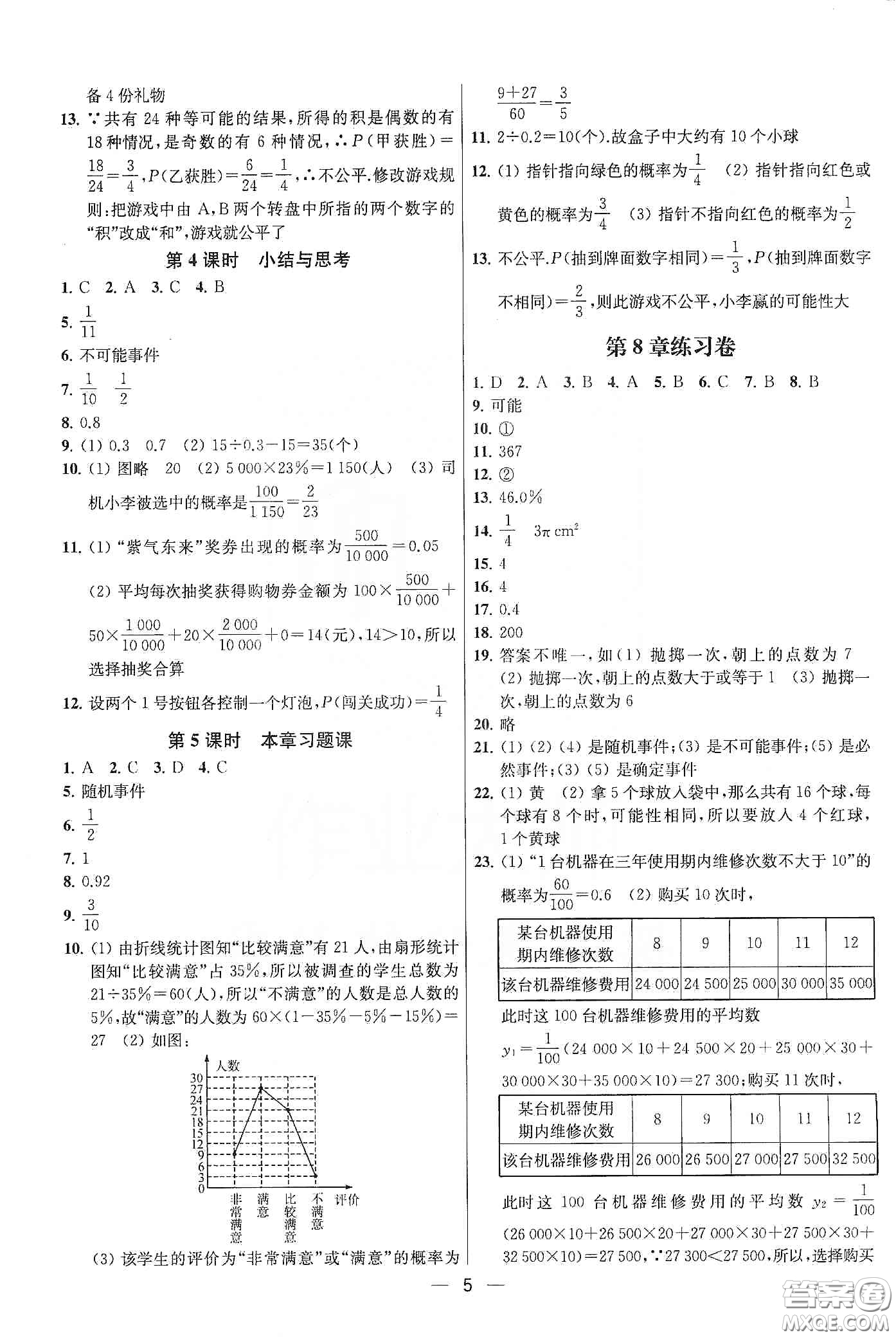 南京大學(xué)出版社2020提優(yōu)訓(xùn)練課課練八年級(jí)數(shù)學(xué)下冊(cè)課標(biāo)江蘇版答案