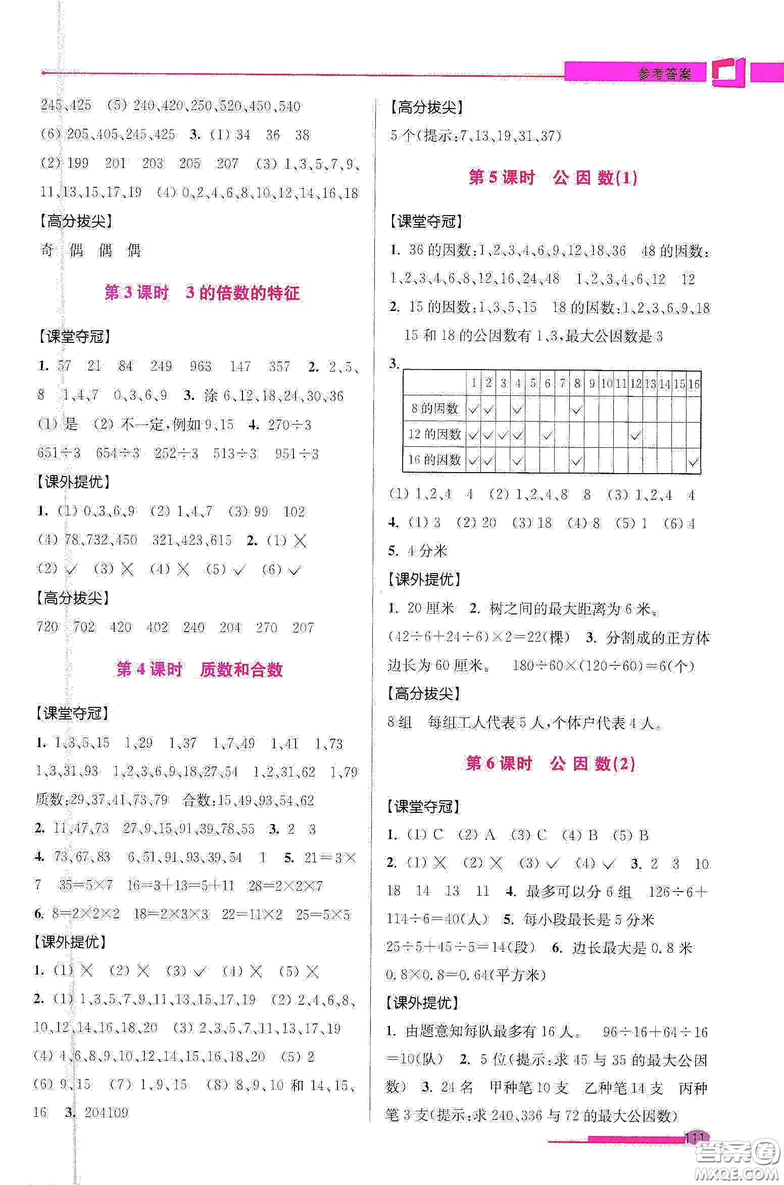 超能學(xué)典2020高分拔尖提優(yōu)訓(xùn)練五年級數(shù)學(xué)下冊江蘇版答案