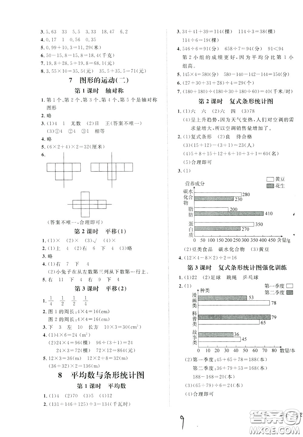 鐘書金牌2020年非常1+1一課一練四年級下冊數(shù)學(xué)R版人教版參考答案