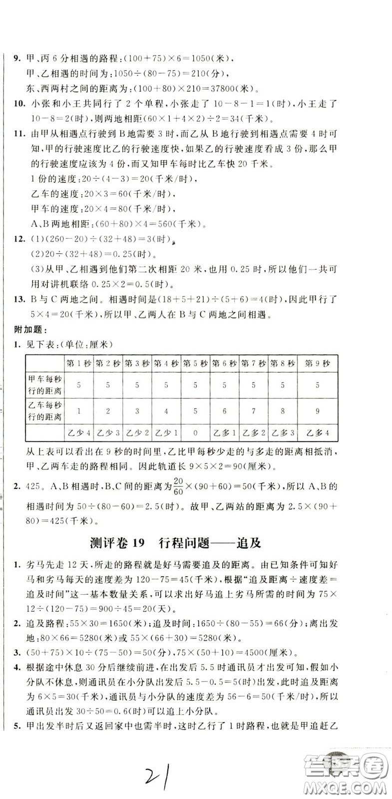 2020年小學(xué)奧數(shù)典型題舉一反三沖刺100分測(cè)評(píng)卷四年級(jí)參考答案