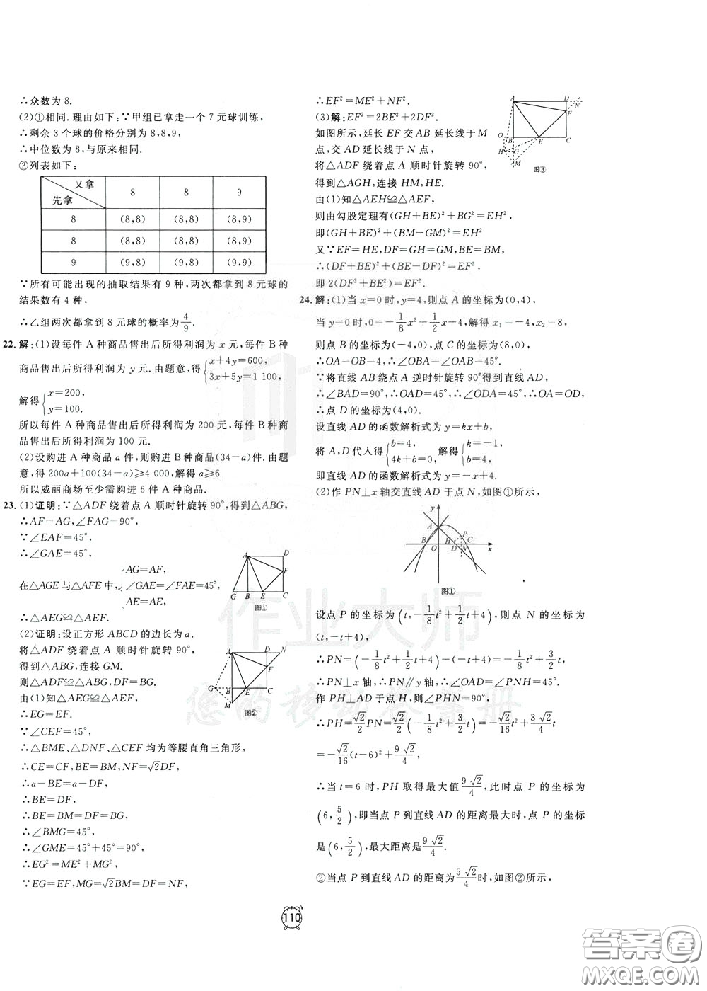 上海大學(xué)出版社2020年過關(guān)沖刺100分數(shù)學(xué)九年級下冊R版人教版參考答案