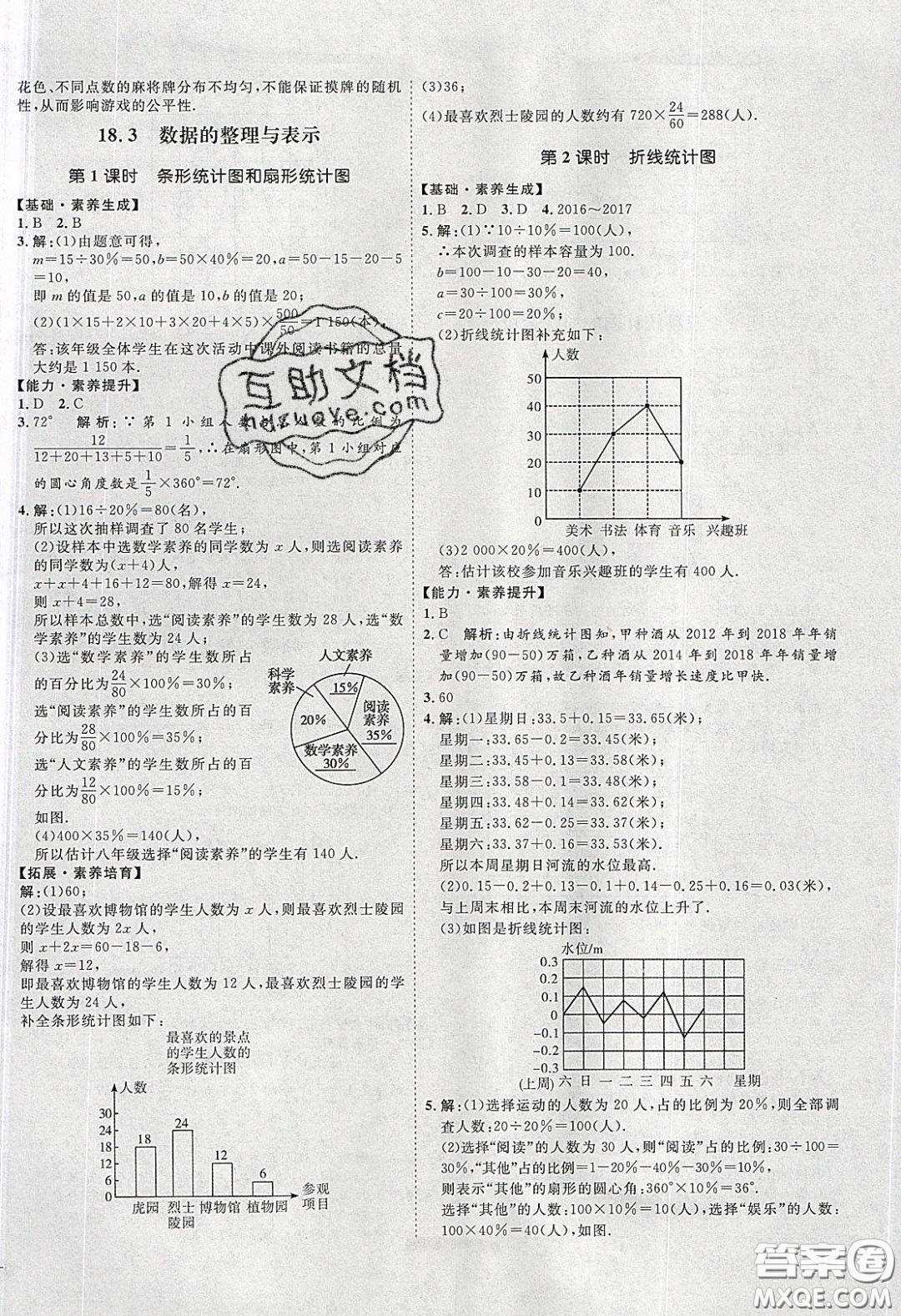 2020春優(yōu)加學(xué)案課時通八年級數(shù)學(xué)下冊N版河北專用答案