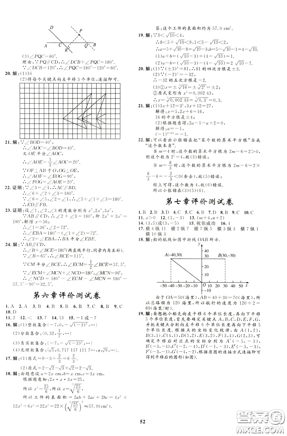 鐘書金牌2020年非常1+1完全題練七年級(jí)下冊(cè)數(shù)學(xué)R版人教版參考答案