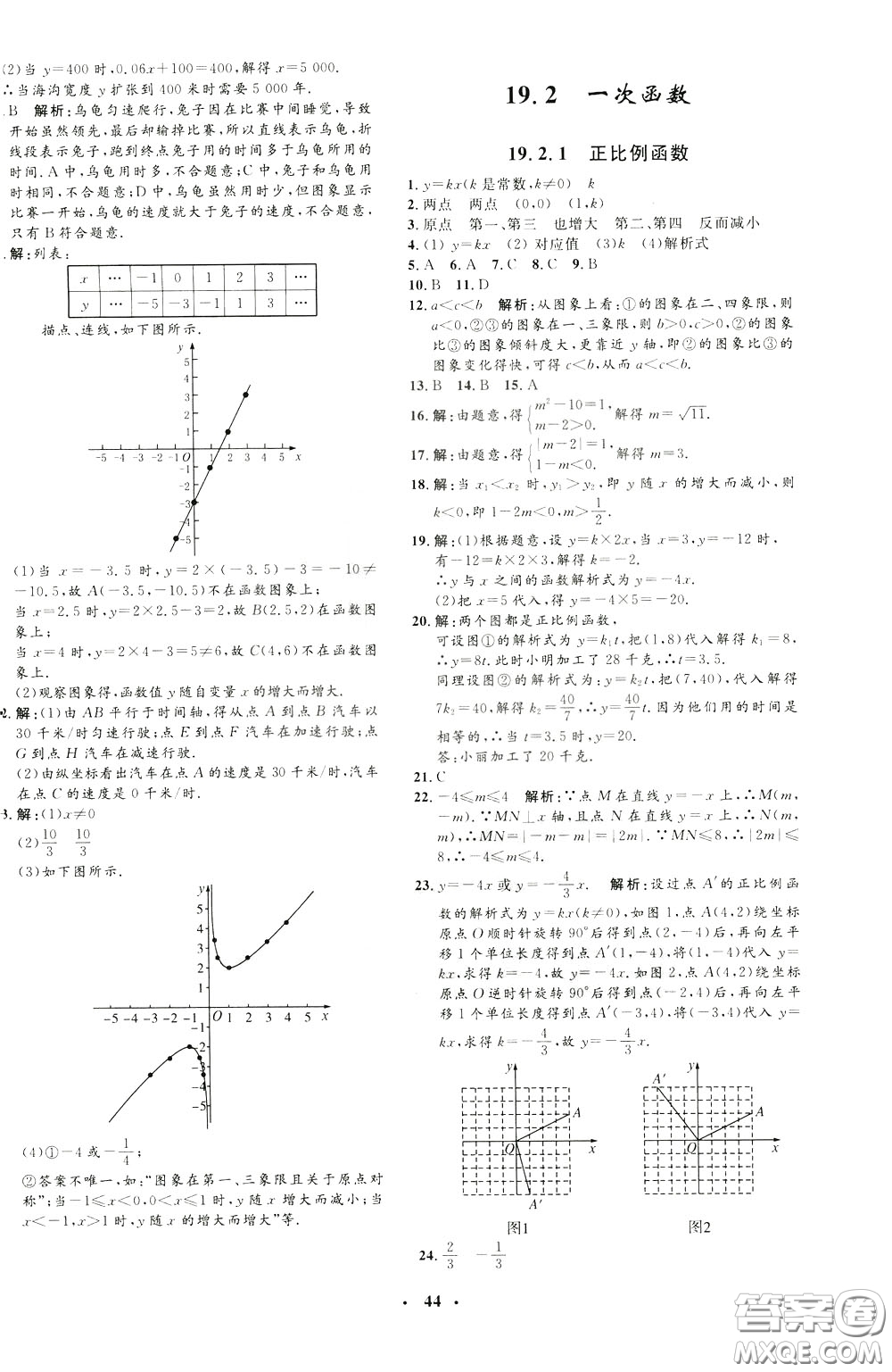 鐘書金牌2020年非常1+1完全題練八年級(jí)下冊(cè)數(shù)學(xué)R版人教版參考答案