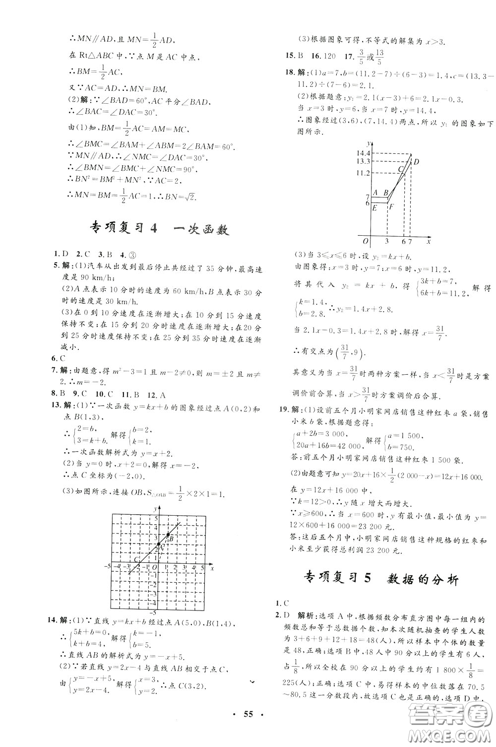 鐘書金牌2020年非常1+1完全題練八年級(jí)下冊(cè)數(shù)學(xué)R版人教版參考答案