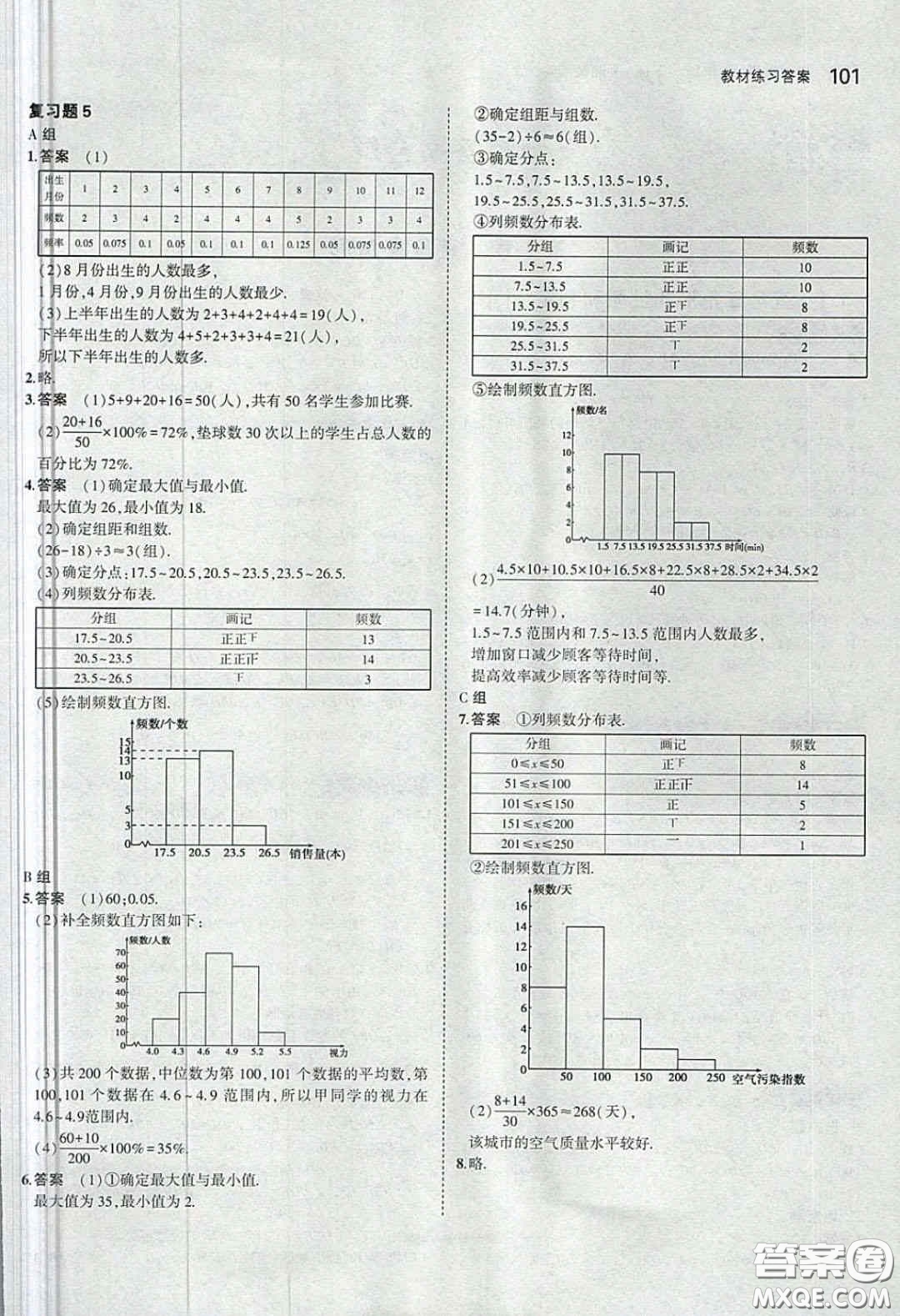 湖南教育出版社2020義務(wù)教育教科書八年級數(shù)學(xué)下冊湘教版課后習(xí)題答案