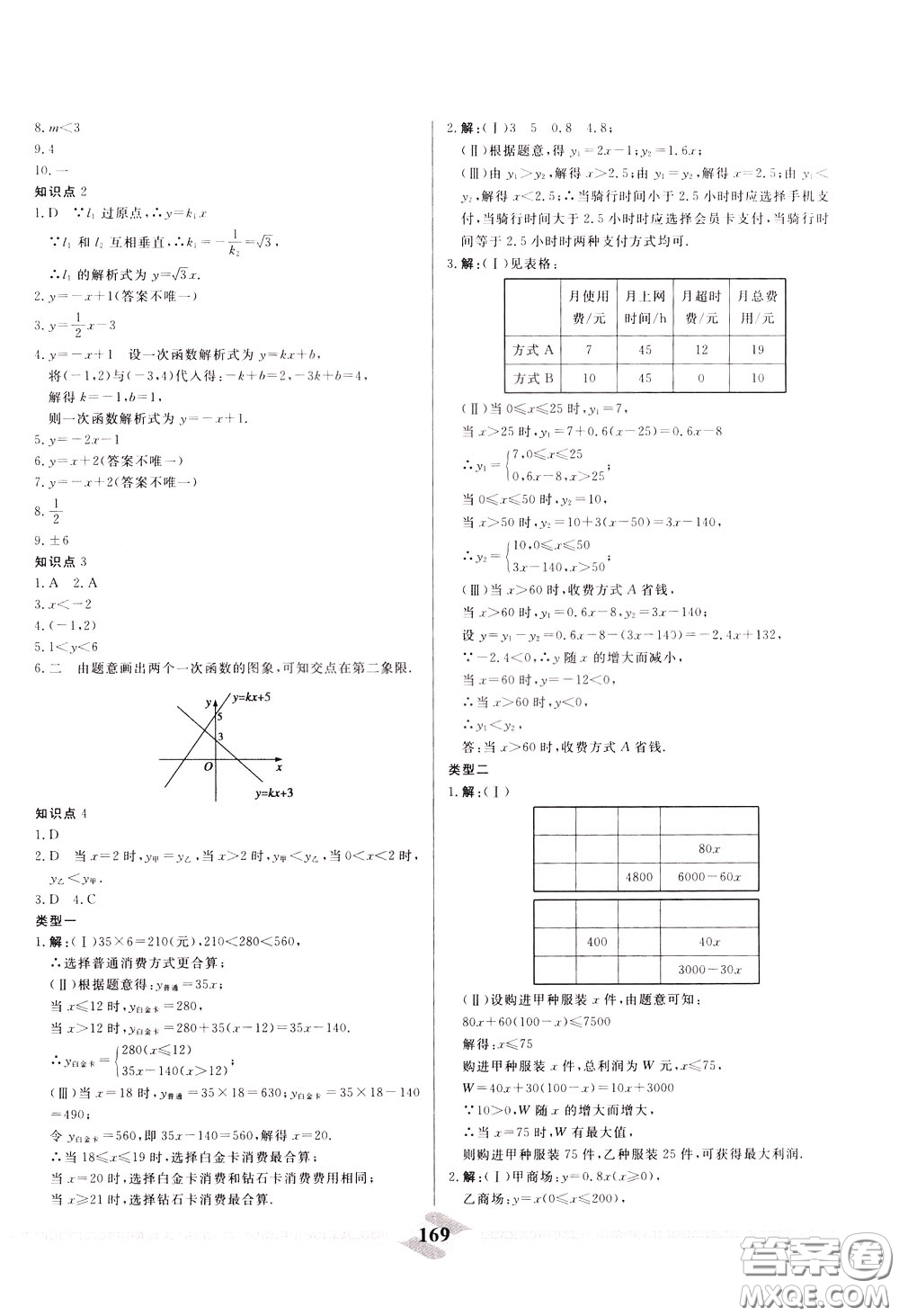 天津人民出版社2020年一飛沖天中考專項精品試題分類數(shù)學(xué)參考答案