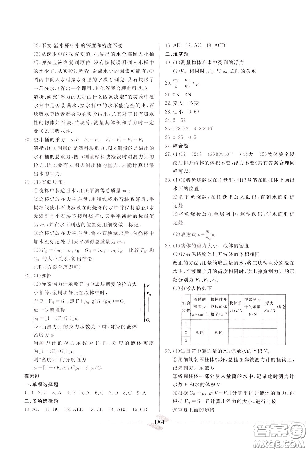 天津人民出版社2020年一飛沖天中考專項(xiàng)精品試題分類物理參考答案