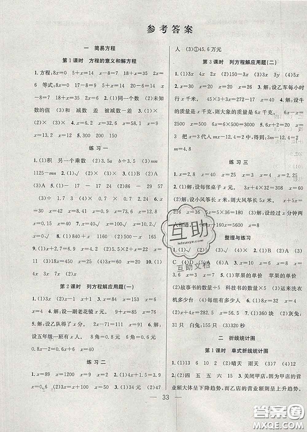 合肥工業(yè)大學(xué)出版社2020全頻道課時作業(yè)五年級數(shù)學(xué)下冊蘇教版答案